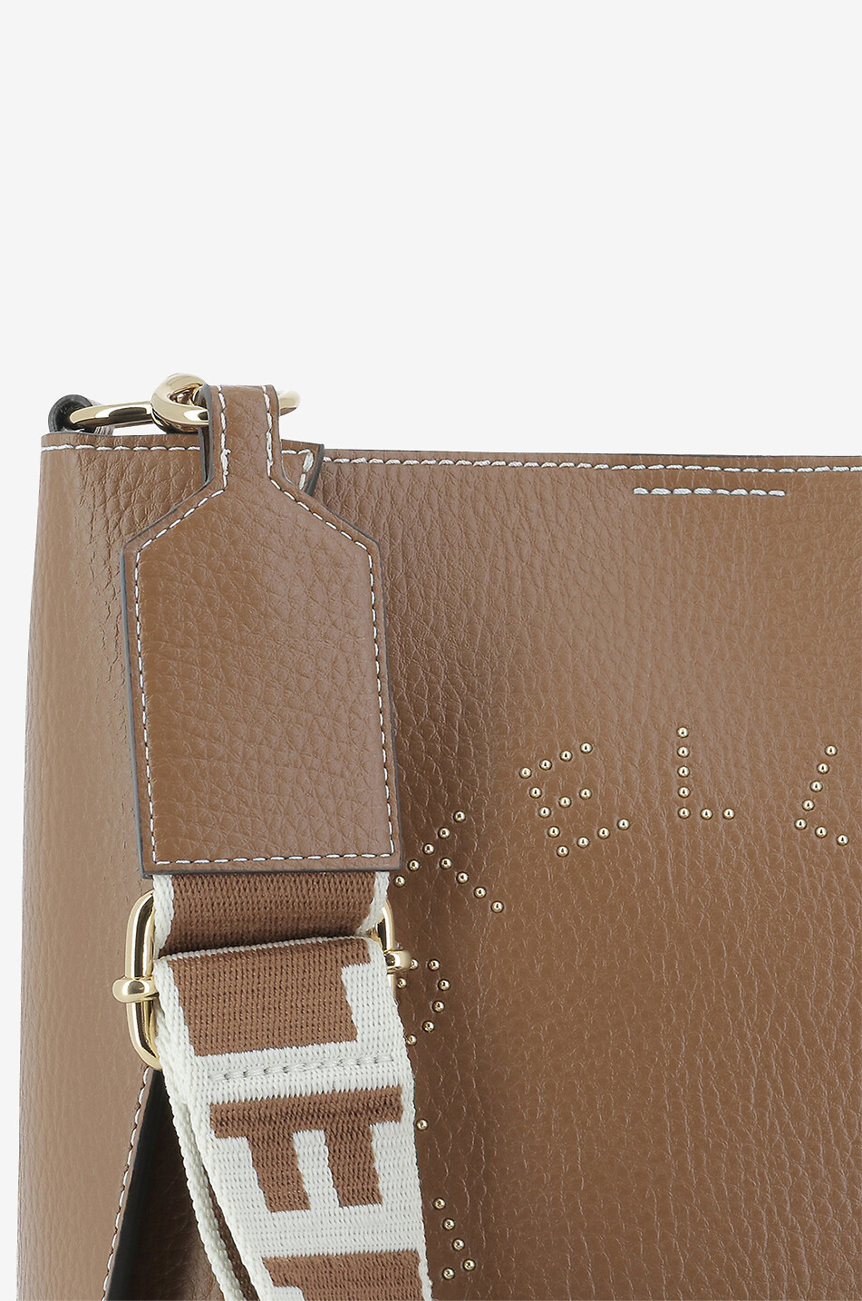 STELLA McCARTNEY Sac porté croisé en cuir synthétique grainé clouté Stella Logo Small Femme MARRON 5