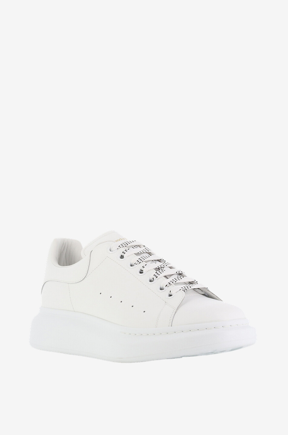 ALEXANDER McQUEEN Baskets basses à lacets en cuir lisse Oversize Homme BLANC 1
