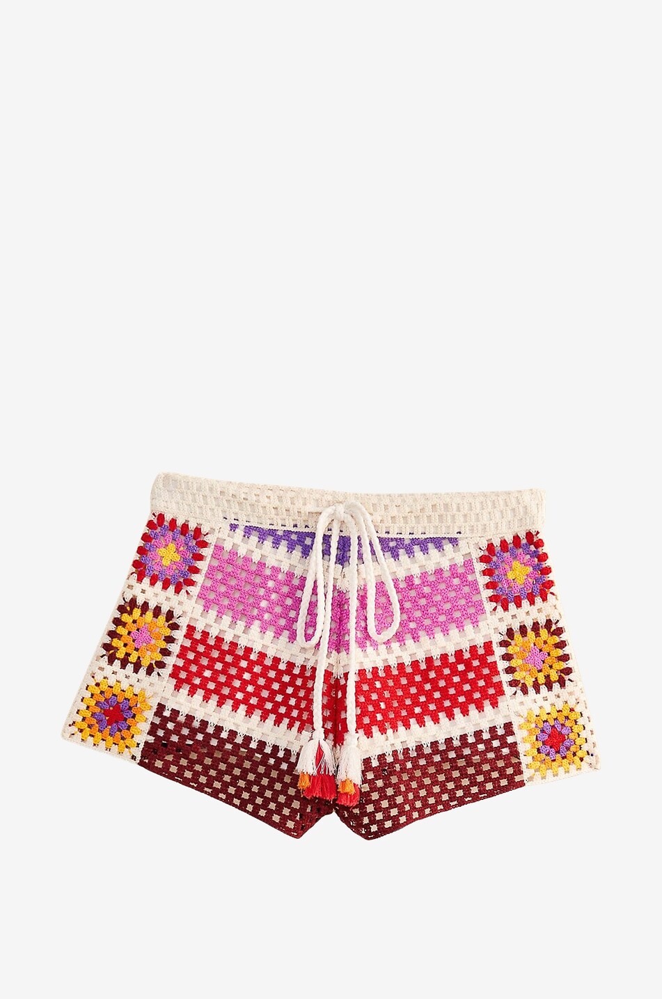 Mini short ajouré Mixed Crochet Stripes