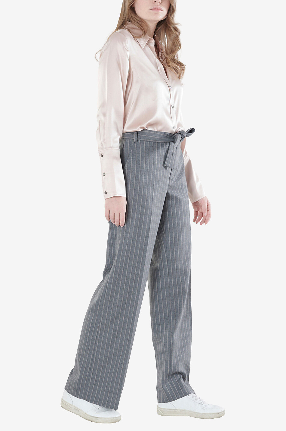 Gestreifte Hose mit weitem Bein Maike