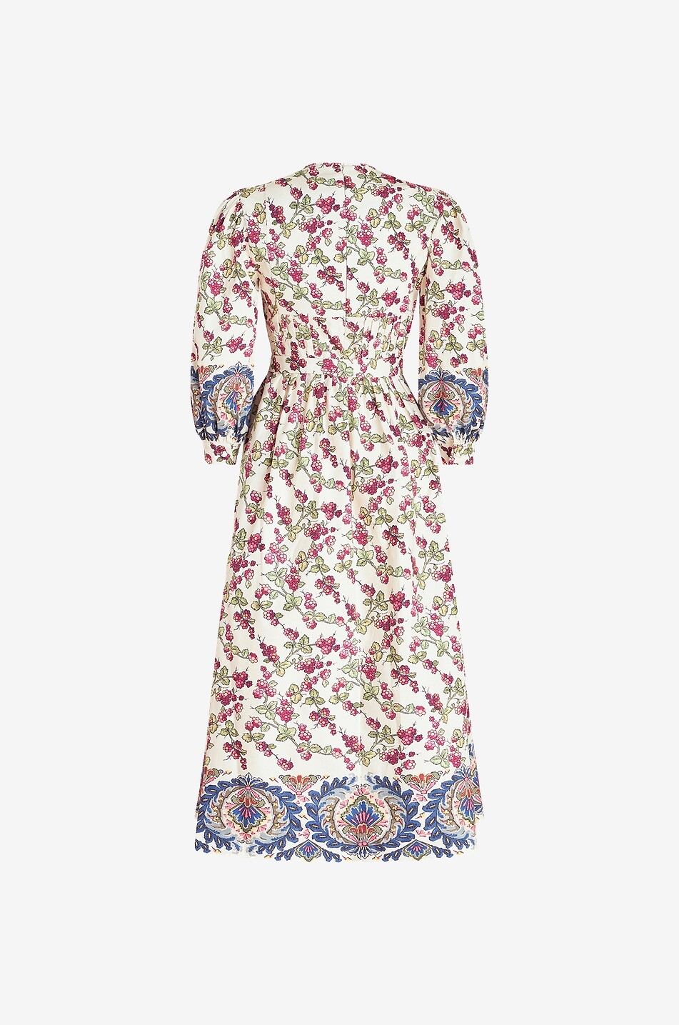 ETRO Robe midi en sergé de coton Berries Femme BLANC 2