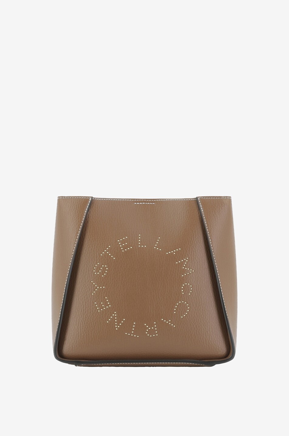 STELLA McCARTNEY Sac porté croisé en cuir synthétique grainé clouté Stella Logo Small Femme MARRON 1