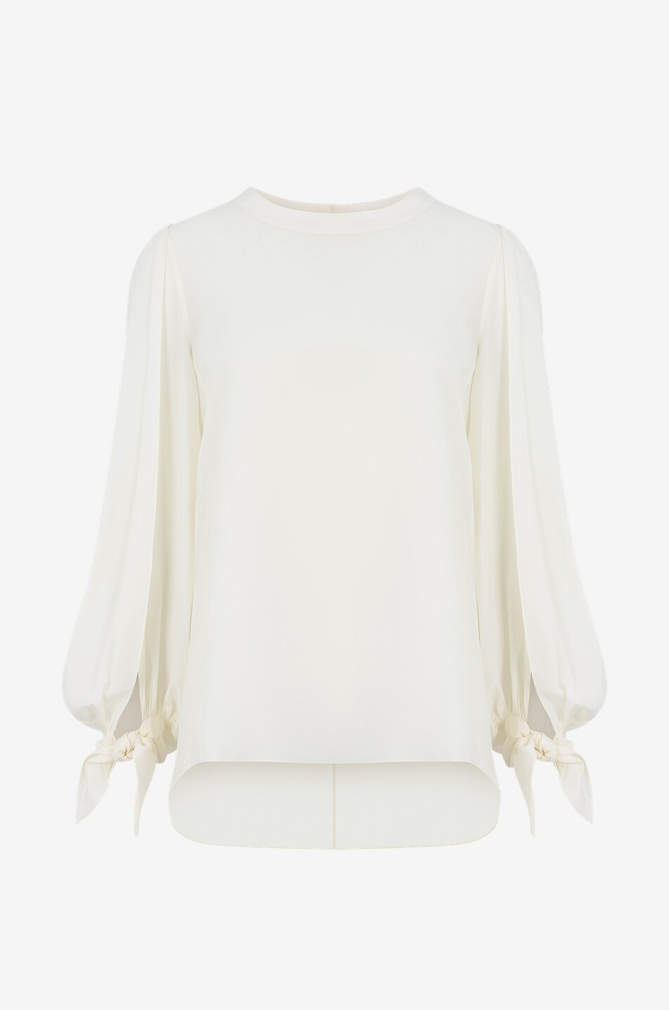 Blouse en soie à manches bouffantes fendues