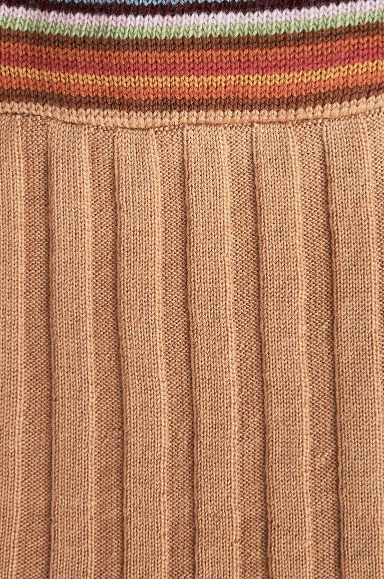 ETRO Rippstrick-Cardigan mit gestreiftem V-Ausschnitt Damen BEIGE 6