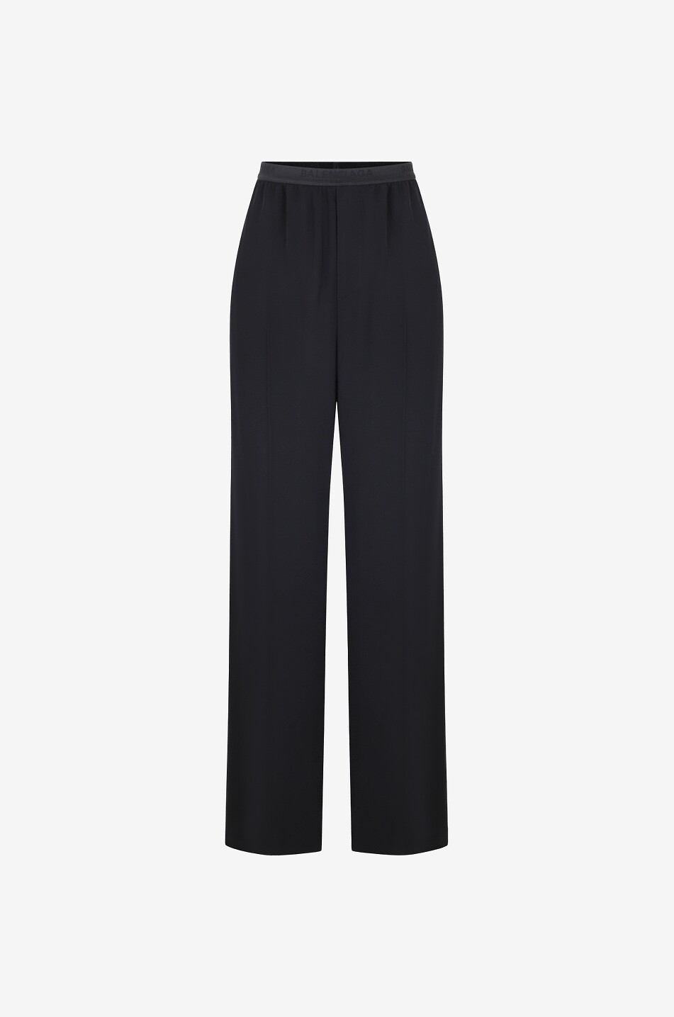 Pantalon large à taille élastiquée logo