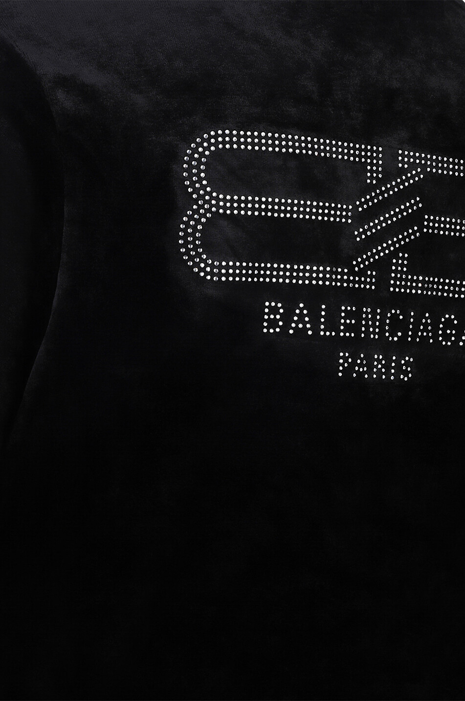 Sweat-shirt zippé à capuche en velours BB Paris Strass