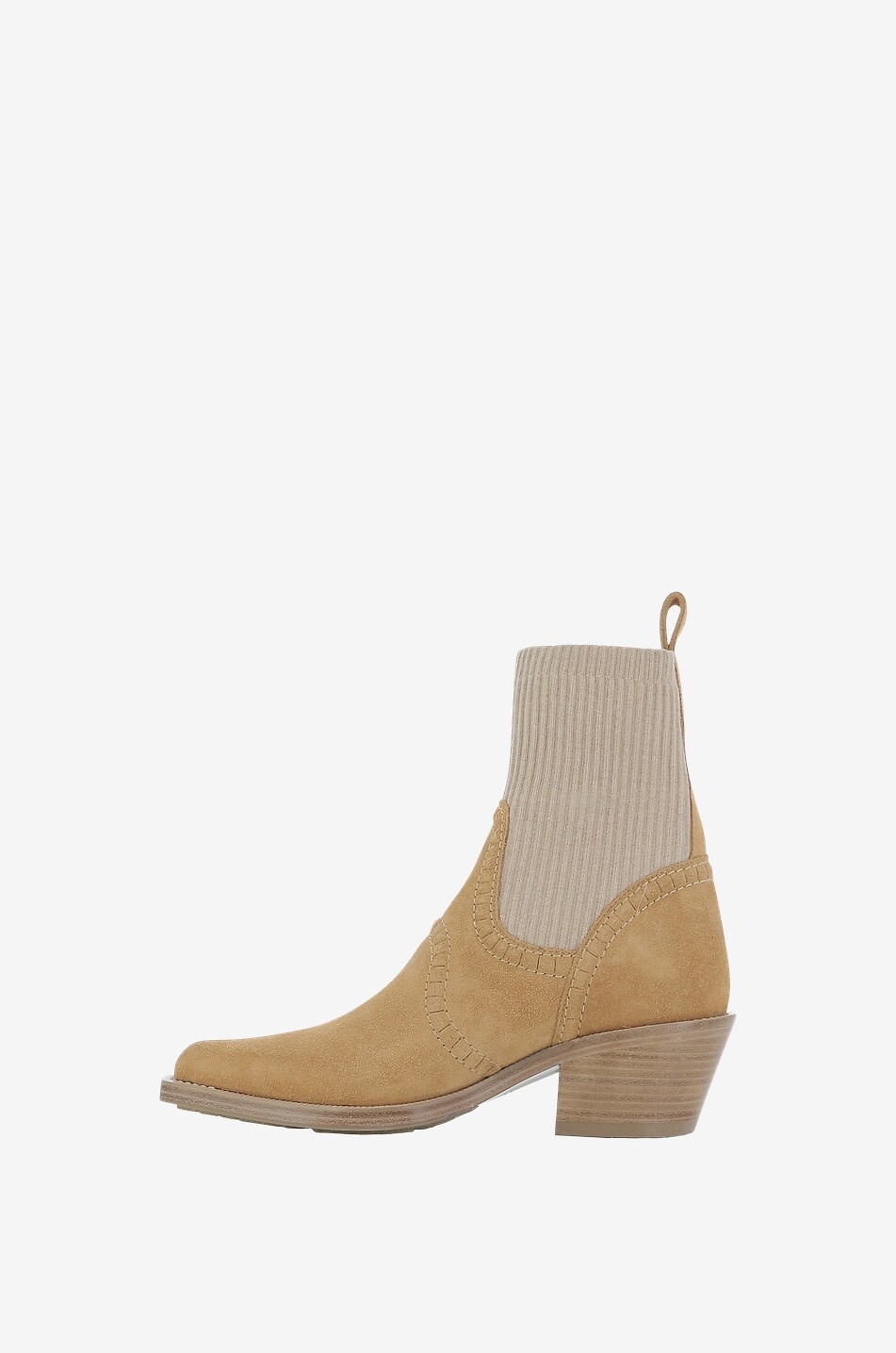 CHLOE Materialmix-Stiefeletten im Cowboy-Stil Nellie Damen BEIGE 3