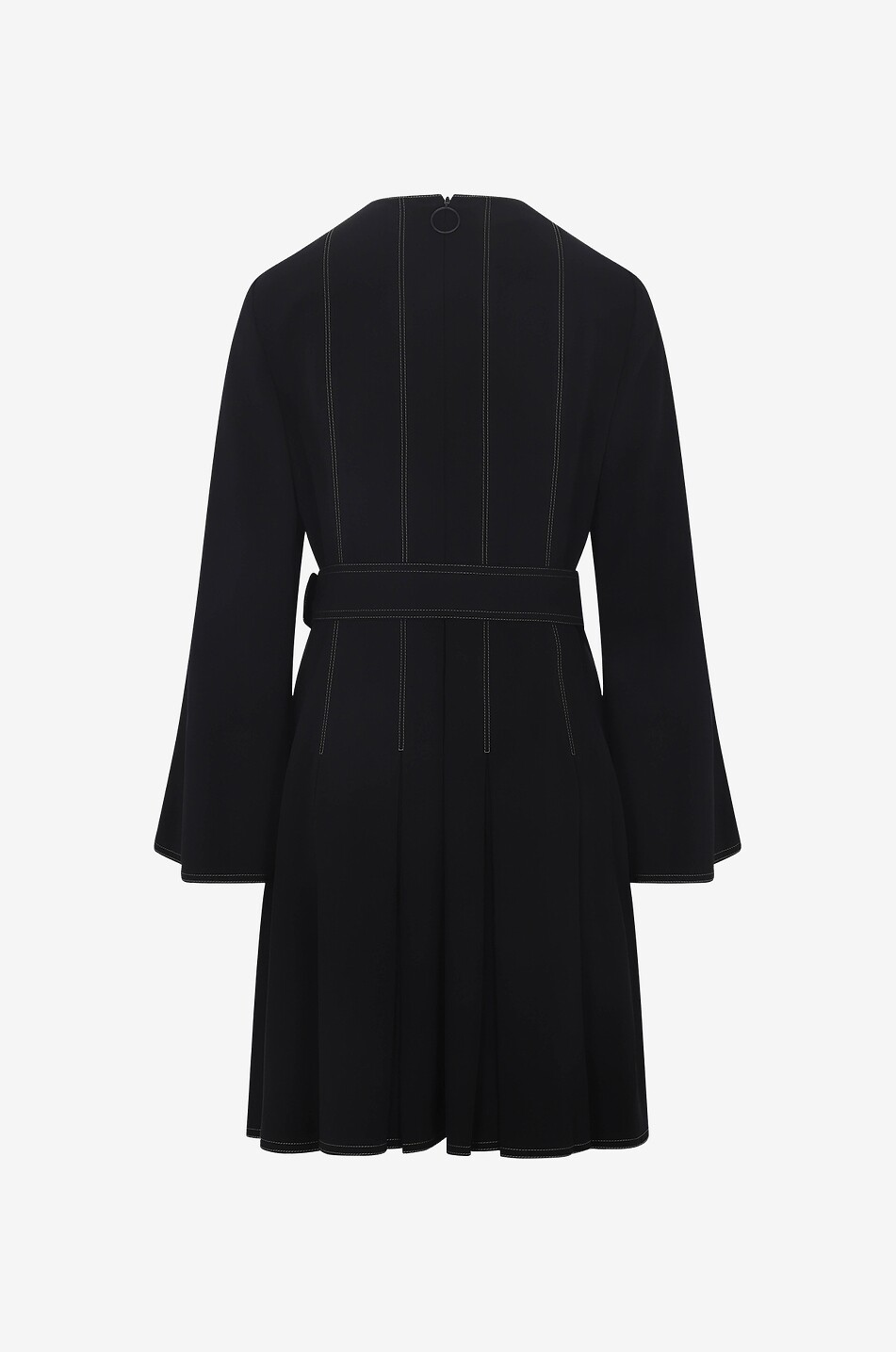 AKRIS PUNTO Short dress with long flared sleeves Women BLACK 2