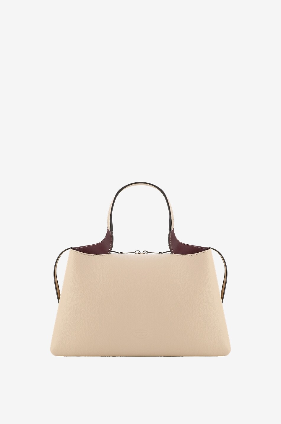 TOD'S Sac à main grainé Bowling Medium Femme Beige clair 4