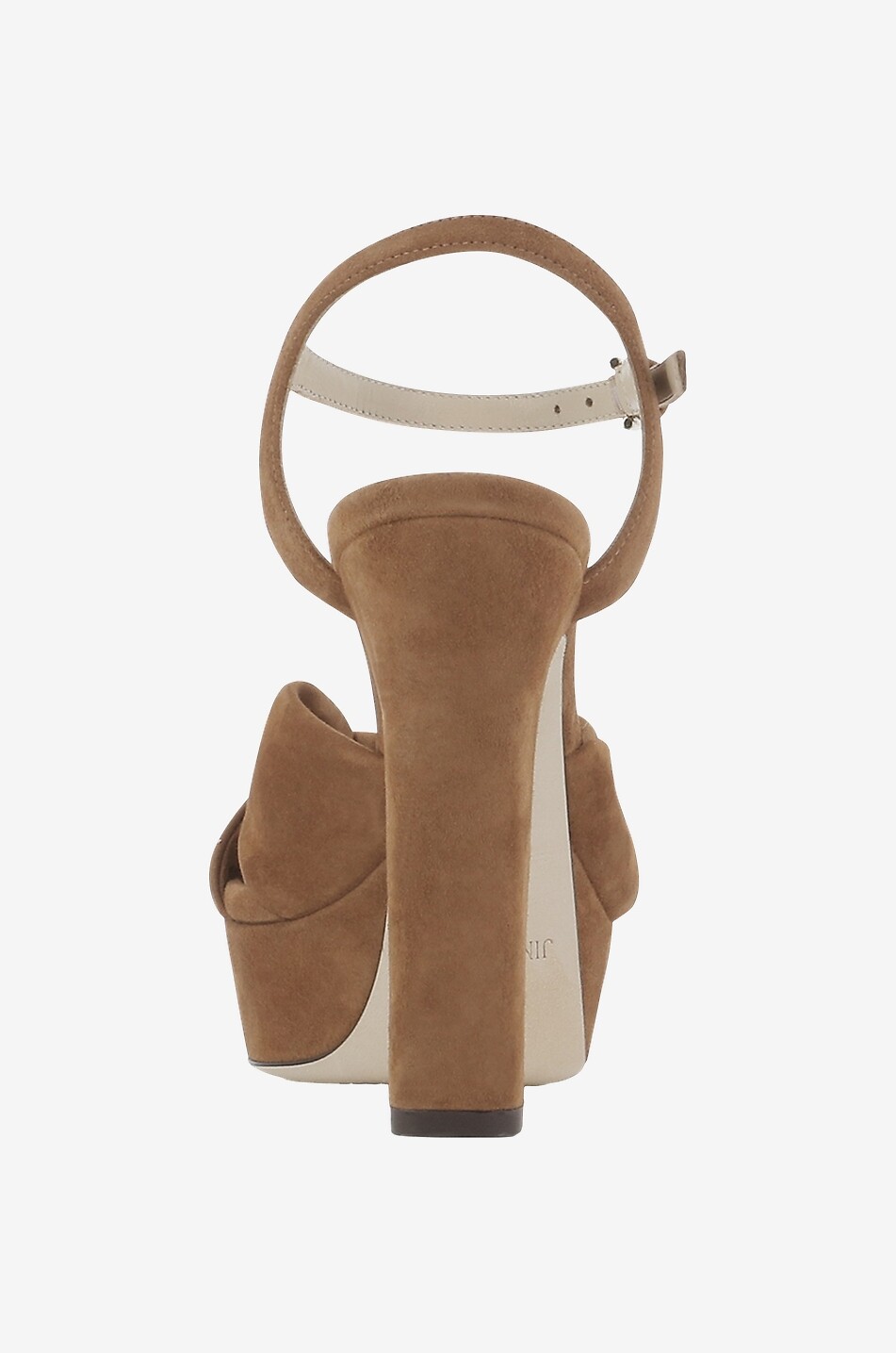 JIMMY CHOO Sandales à plateau en daim Heloise 120 Femme MARRON 4