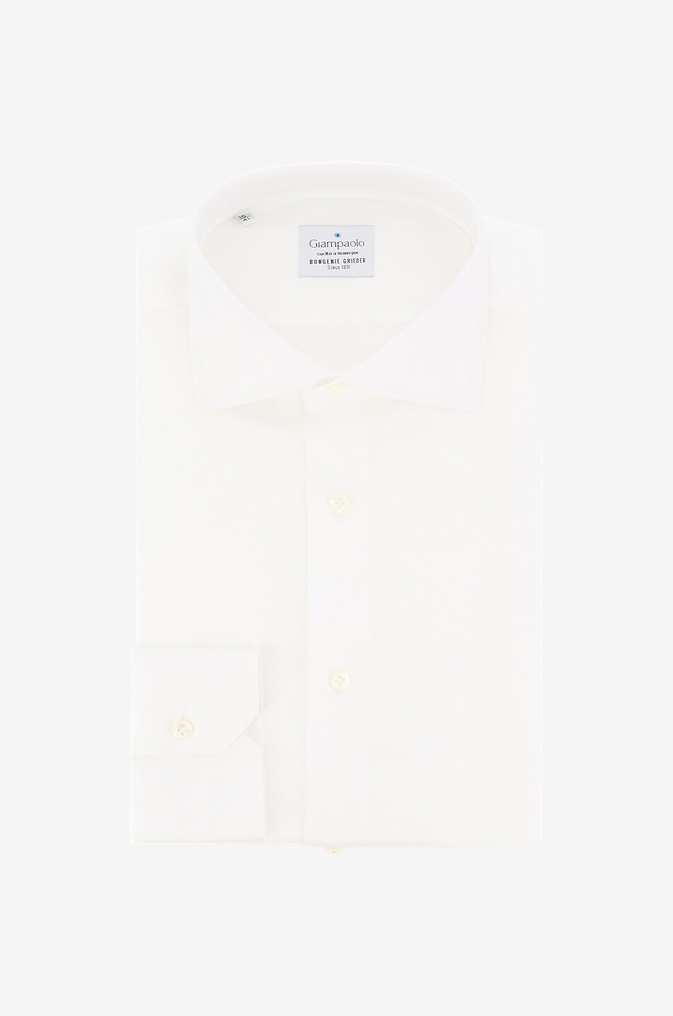 GIAMPAOLO Zephir cotton long-sleeved shirt Men WHITE 1