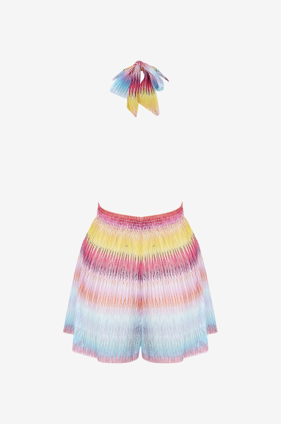 MISSONI Herringbone knit halter-neck playsuit Women MULTI COLOURED 3 2