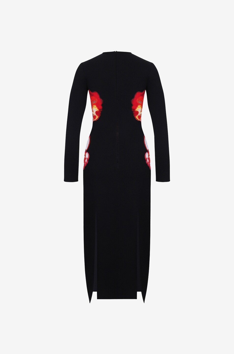 ALEXANDER McQUEEN Solarised Orchid jacquard knit midi dress Women BLACK 2