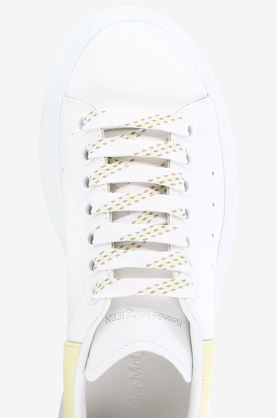 ALEXANDER McQUEEN Oversized calfskin low-top lace-up sneakers Women LIGHT YELLOW 5