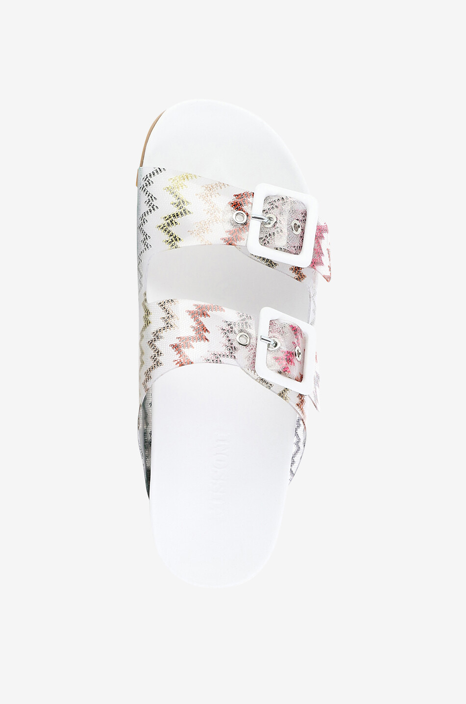 Pantoletten aus PVC und Zickzackstrick