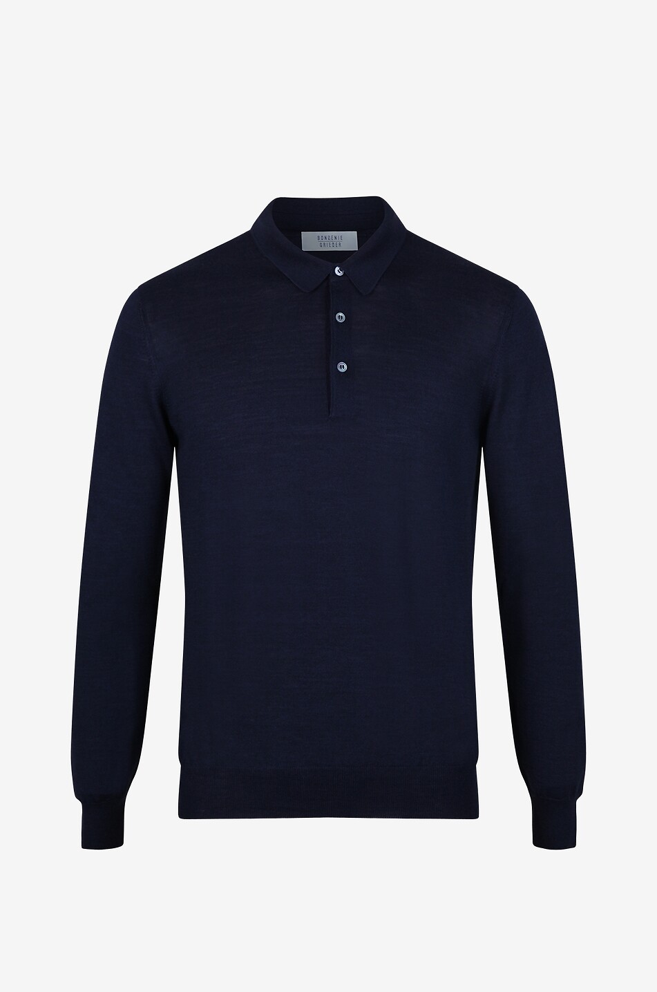 Feinstrickpolohemd mit langen Ärmeln