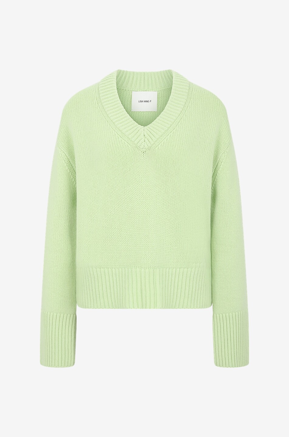 LISA YANG Pullover mit V-Ausschnitt aus Kaschmir Aletta Damen HELLGRÜN 1