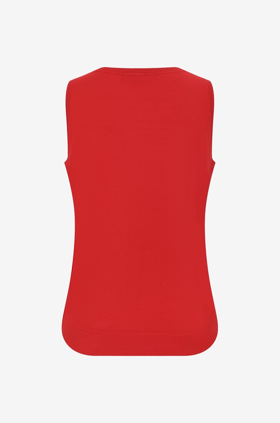 Sleeveless fine knit virgin wool jumper