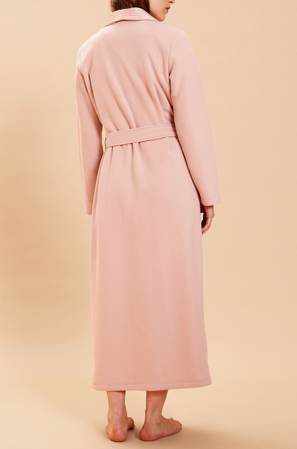 Prose long fleece and satin bathrobe