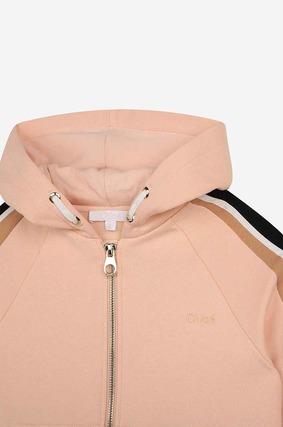 CHLOE Sweat-shirt zippé fille à capuche et manches raglan Chloé Fille ROSE CLAIR 3