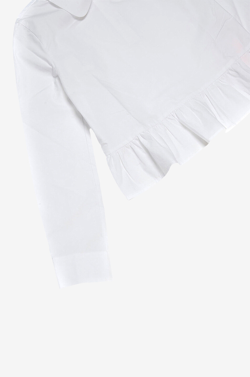 Mädchenbluse mit Schoss und besticktem Kragen