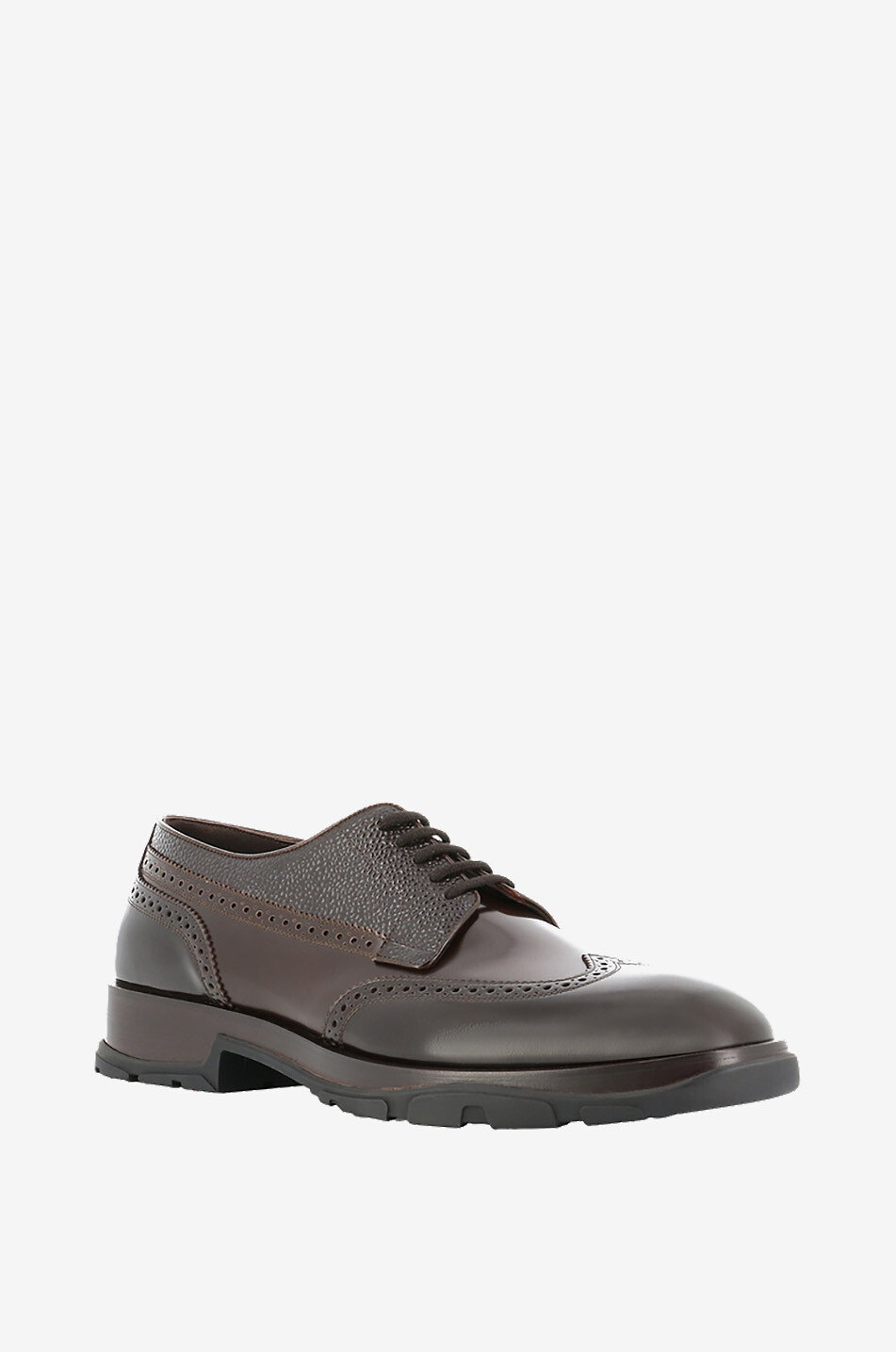ALEXANDER McQUEEN Slim Tread glossy textured derby shoes Men Colourless 1