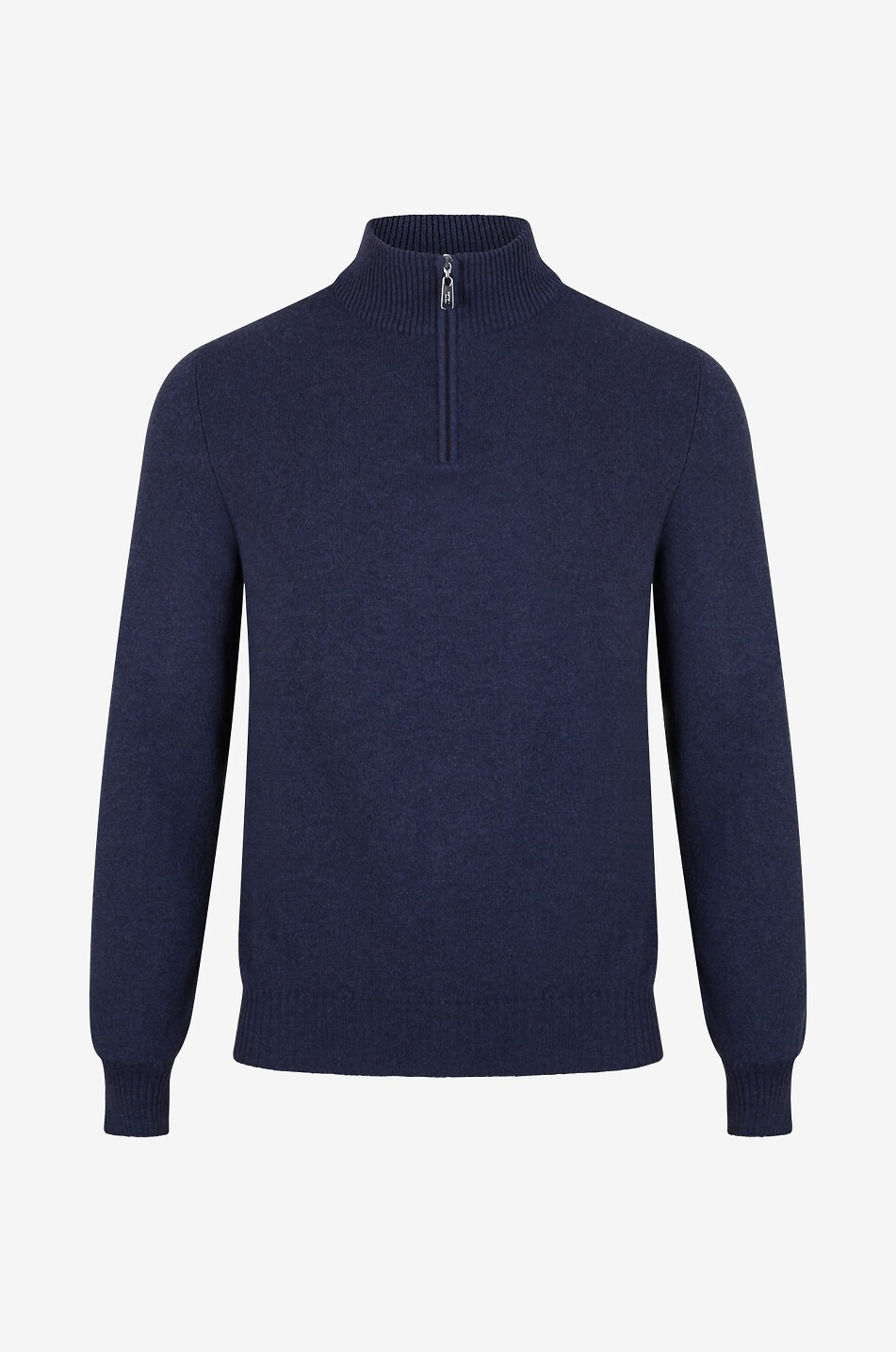 FEDELI Pull à col montant zippé en cachemire Favonio Homme BLEU FONCE 1