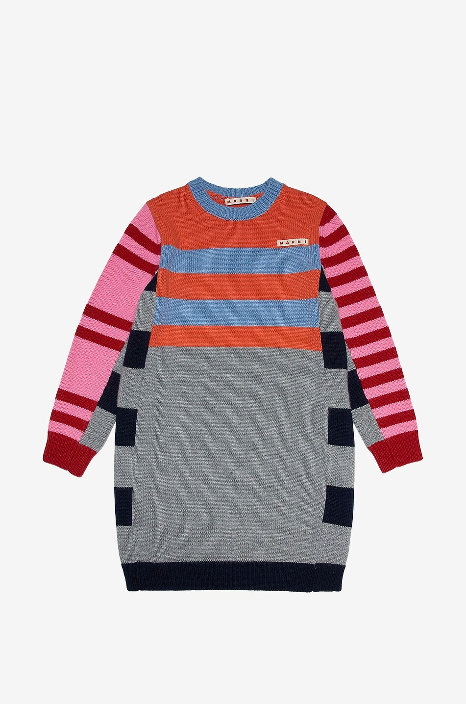 MARNI Robe pull fille à patchwork rayé Fille MULTICOLORE 1
