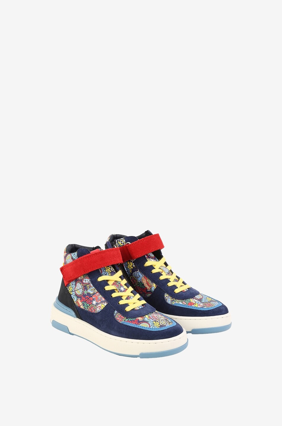 Baskets montantes en daim garçon Multi Logos