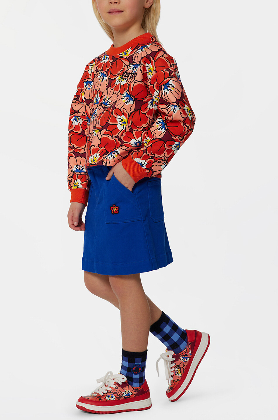 KENZO Mädchen-Sweatshirt aus Baumwolle Ikebana Cartoon Flower Mädchen BUNT 2