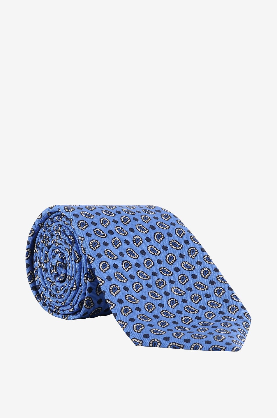 Seidenkrawatte mit Paisley- und Blütenprint