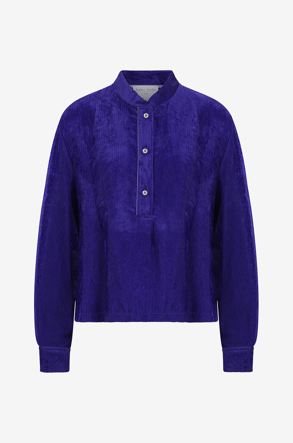 Blouse raccourcie à manches longues en velours côtelé