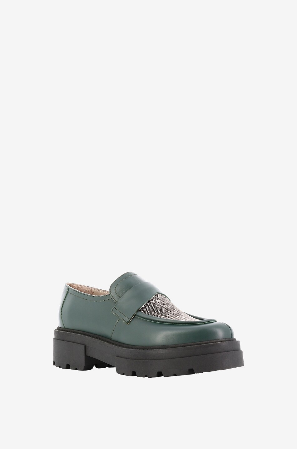 Mocassins à plateau embellis de perles scintillantes