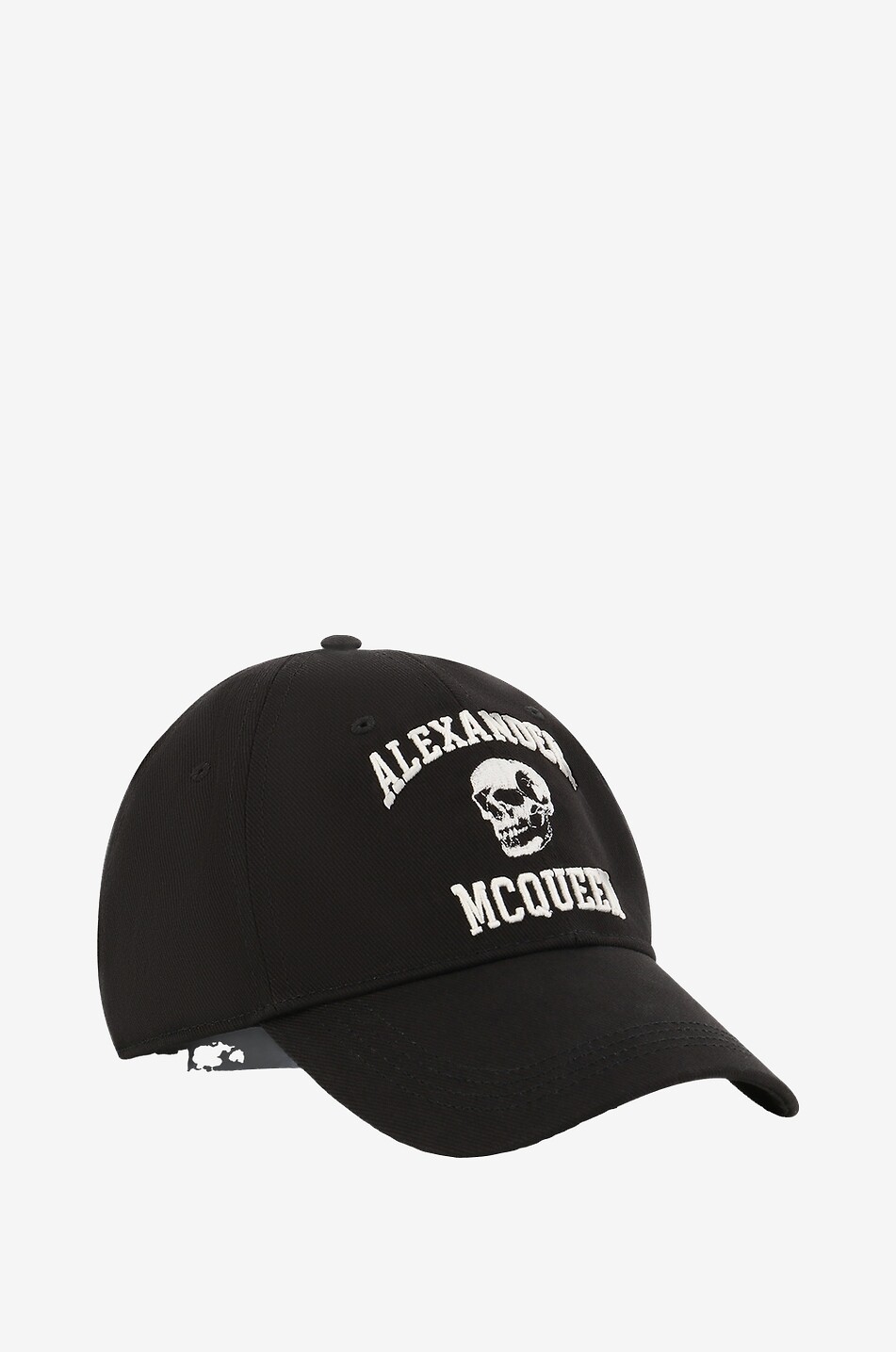 ALEXANDER McQUEEN Casquette brodée en gabardine Varsity Skull Homme NOIR 2