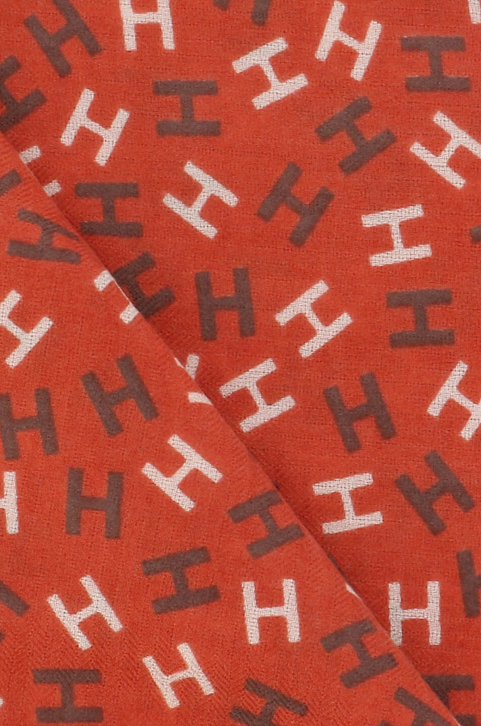 HEMISPHERE Nies BCS thin monogram printed scarf Men ORANGE 2
