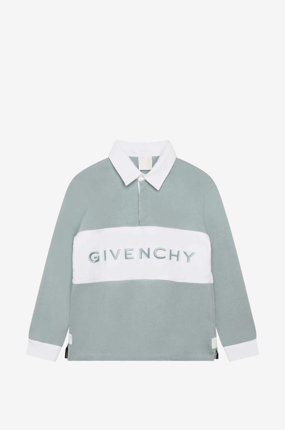 Polo bi-matière garçon à manches longues brodé logo