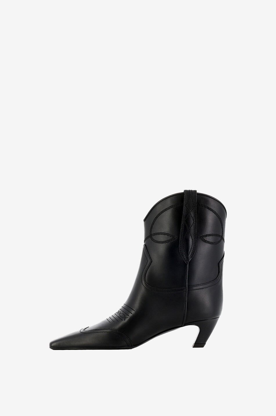 Bottines lisses brodées à talon Dallas 50