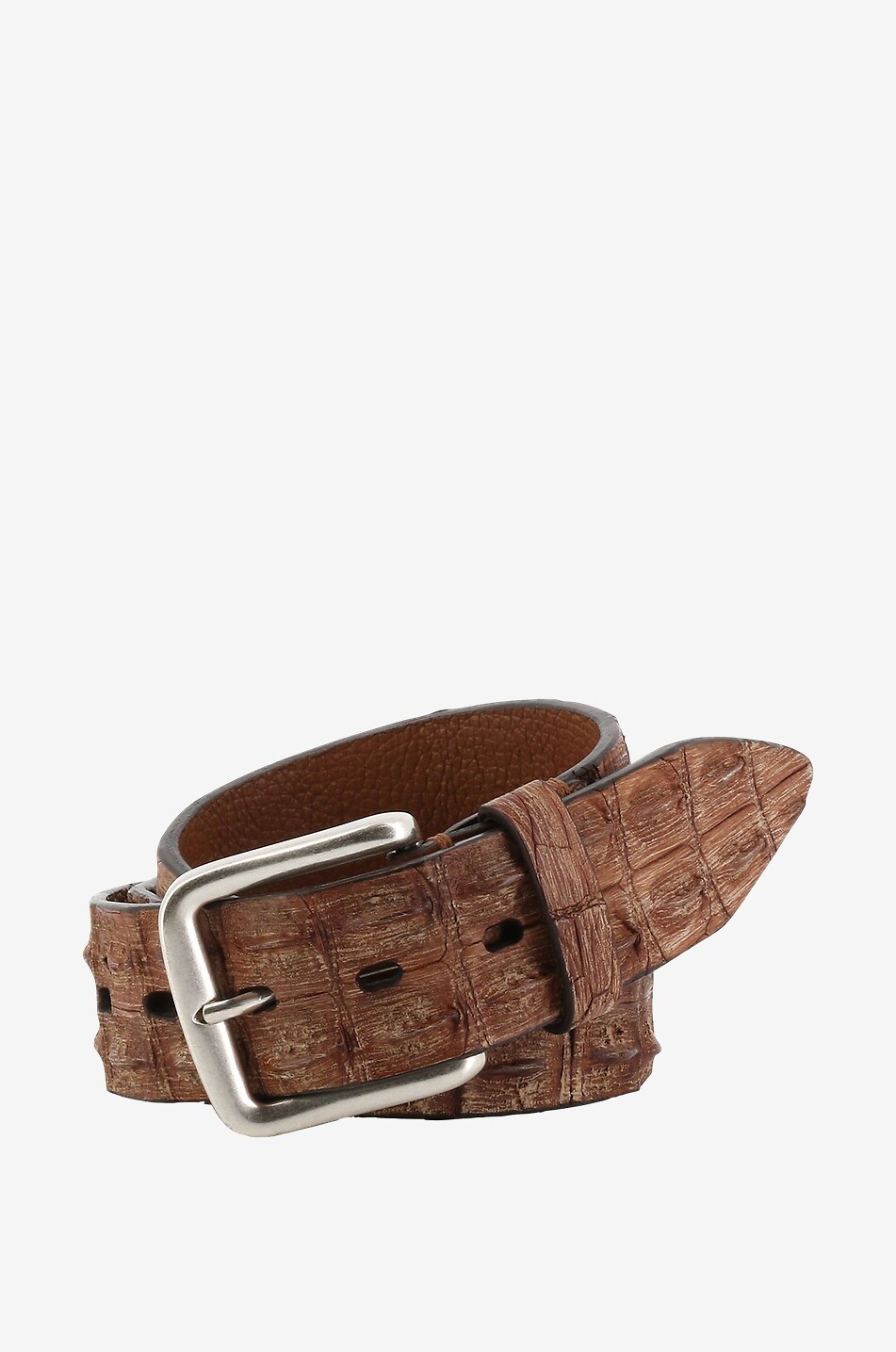 FAUSTO COLATO Angry crocodile leather belt Men MEDIUM BROWN 1
