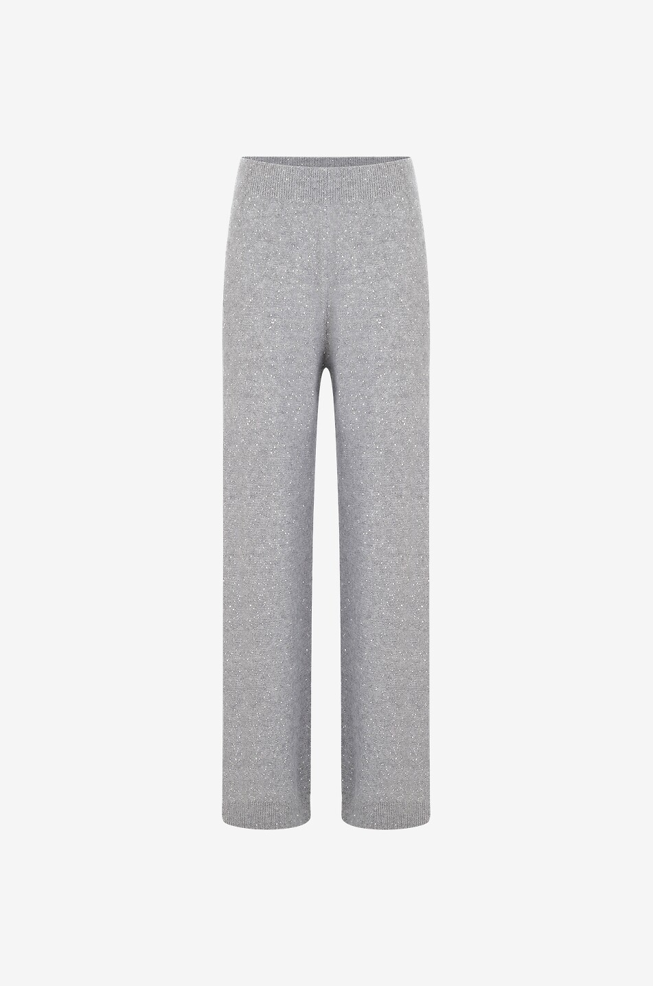 FABIANA FILIPPI Pantalon large en maille à sequins Femme GRIS 1
