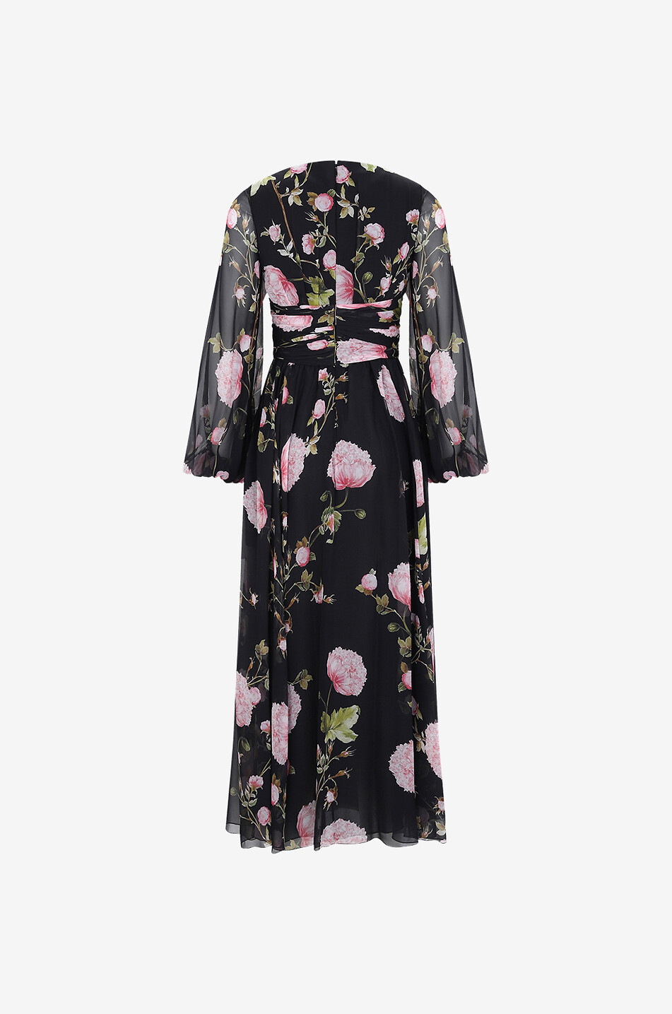 Robe en mousseline de soie imprimée Peonies