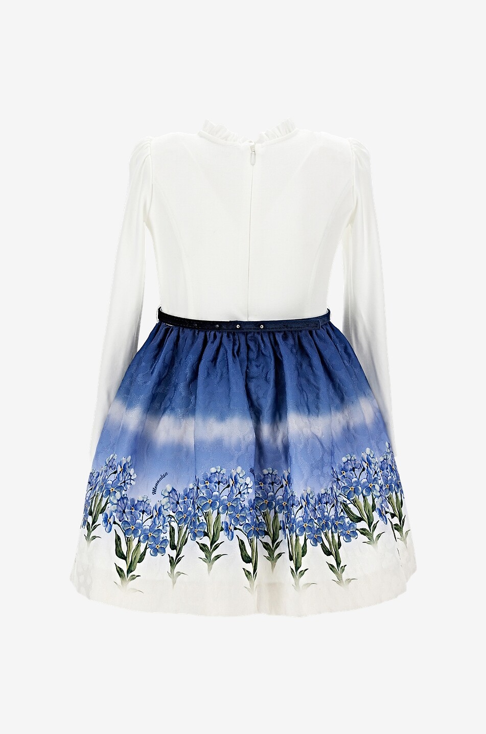 Mädchen-Materialmix-Kleid Stampata Fiori