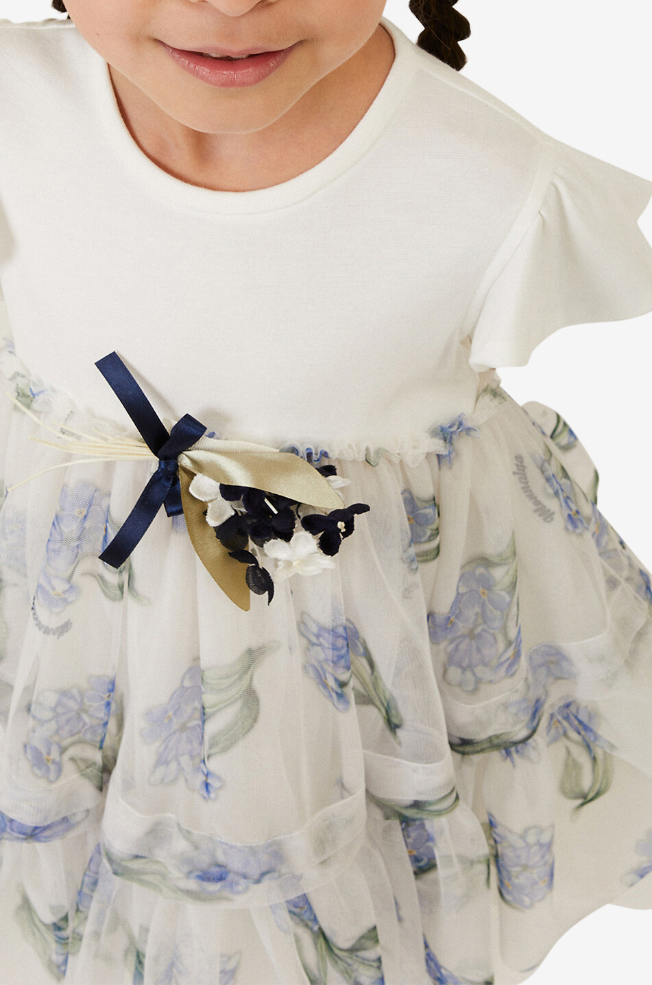 Mädchen-Jersey- und Tüllkleid Ballerina Fiori