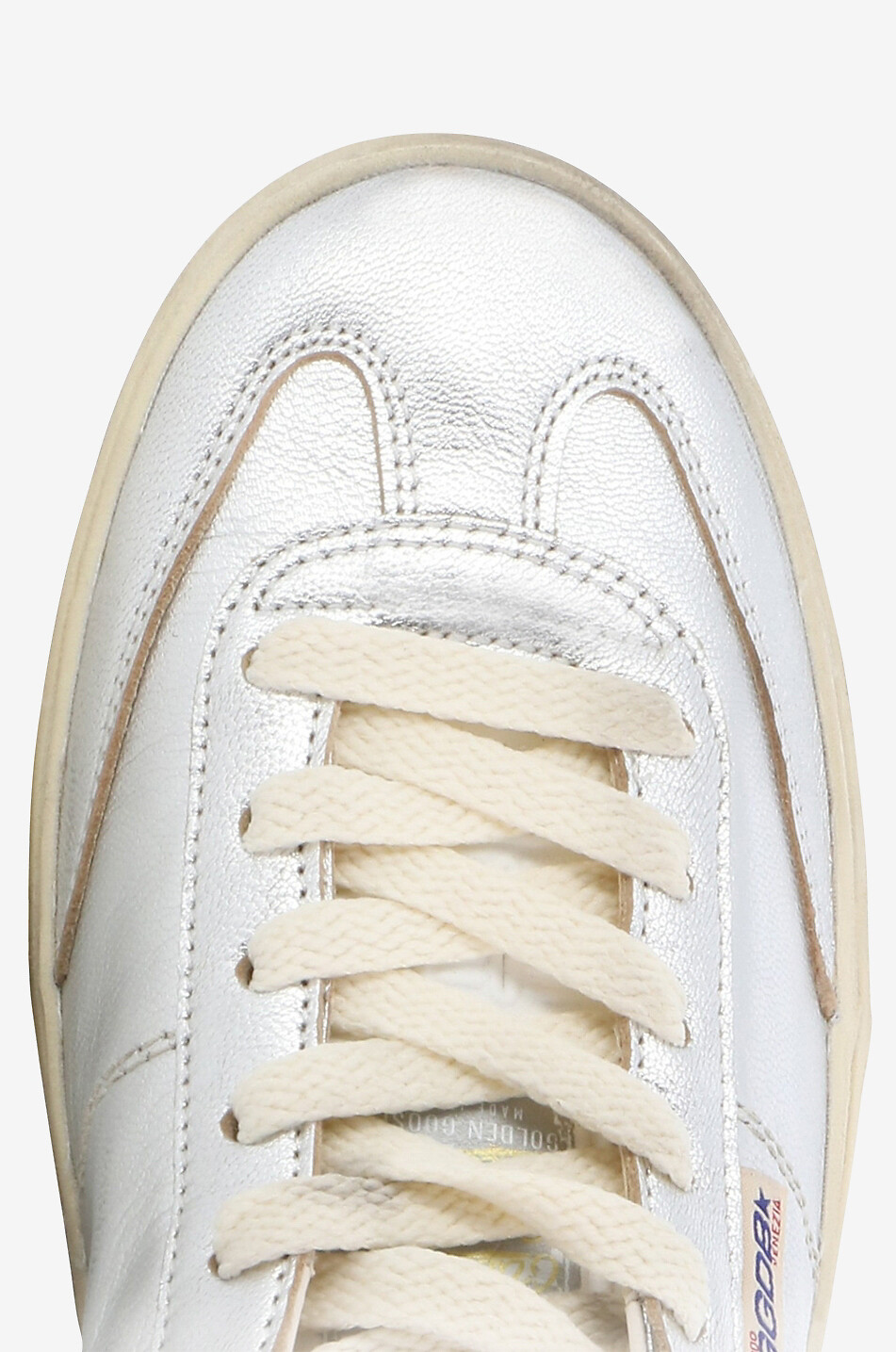 GOLDEN GOOSE Soul Star low-top distressed metallic sneakers Women SILVER 5