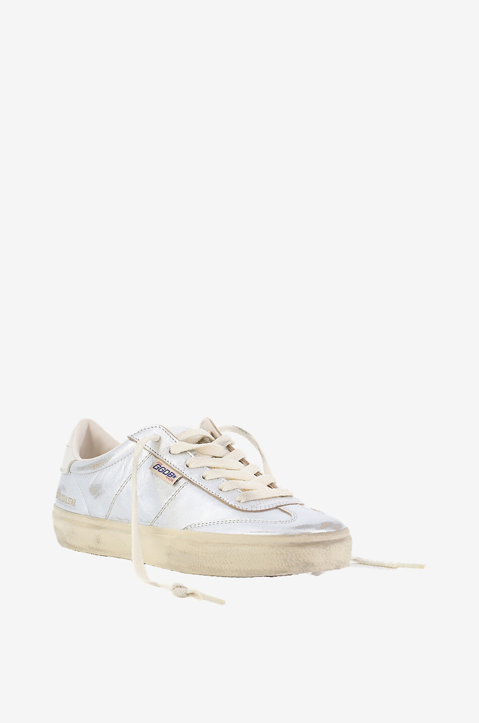 GOLDEN GOOSE Soul Star low-top distressed metallic sneakers Women SILVER 1