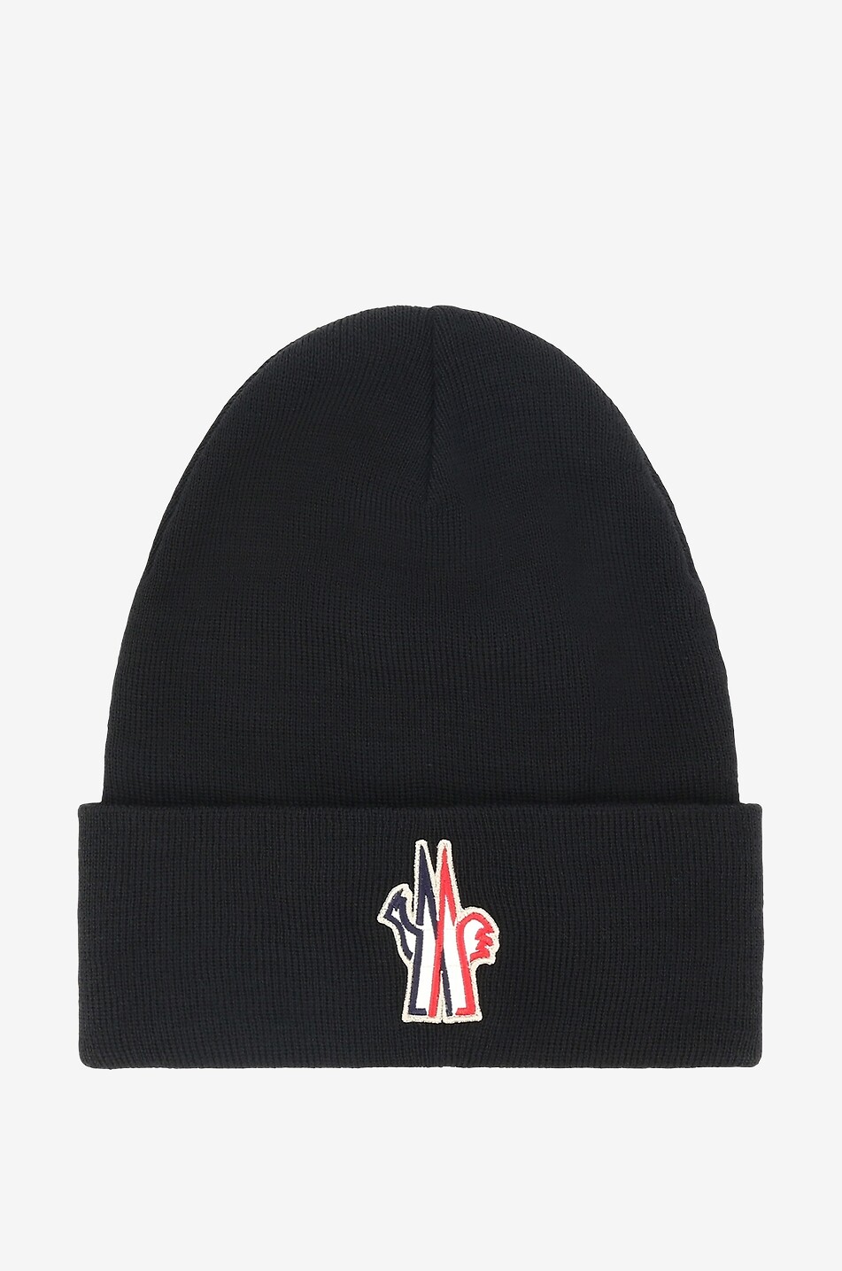 MONCLER GRENOBLE Moncler Grenoble patch adorned fine virgin wool beanie Men BLACK 1