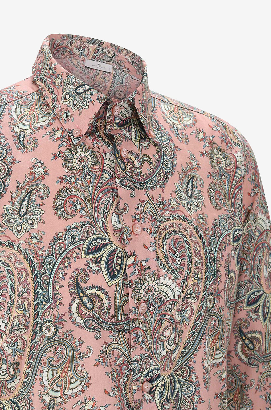 ETRO Paisley printed cotton shirt with button-down collar Men MEDIUM PINK 3