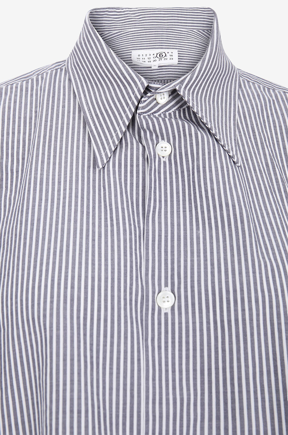 Chemise rayée coupe ballon à manches longues en coton