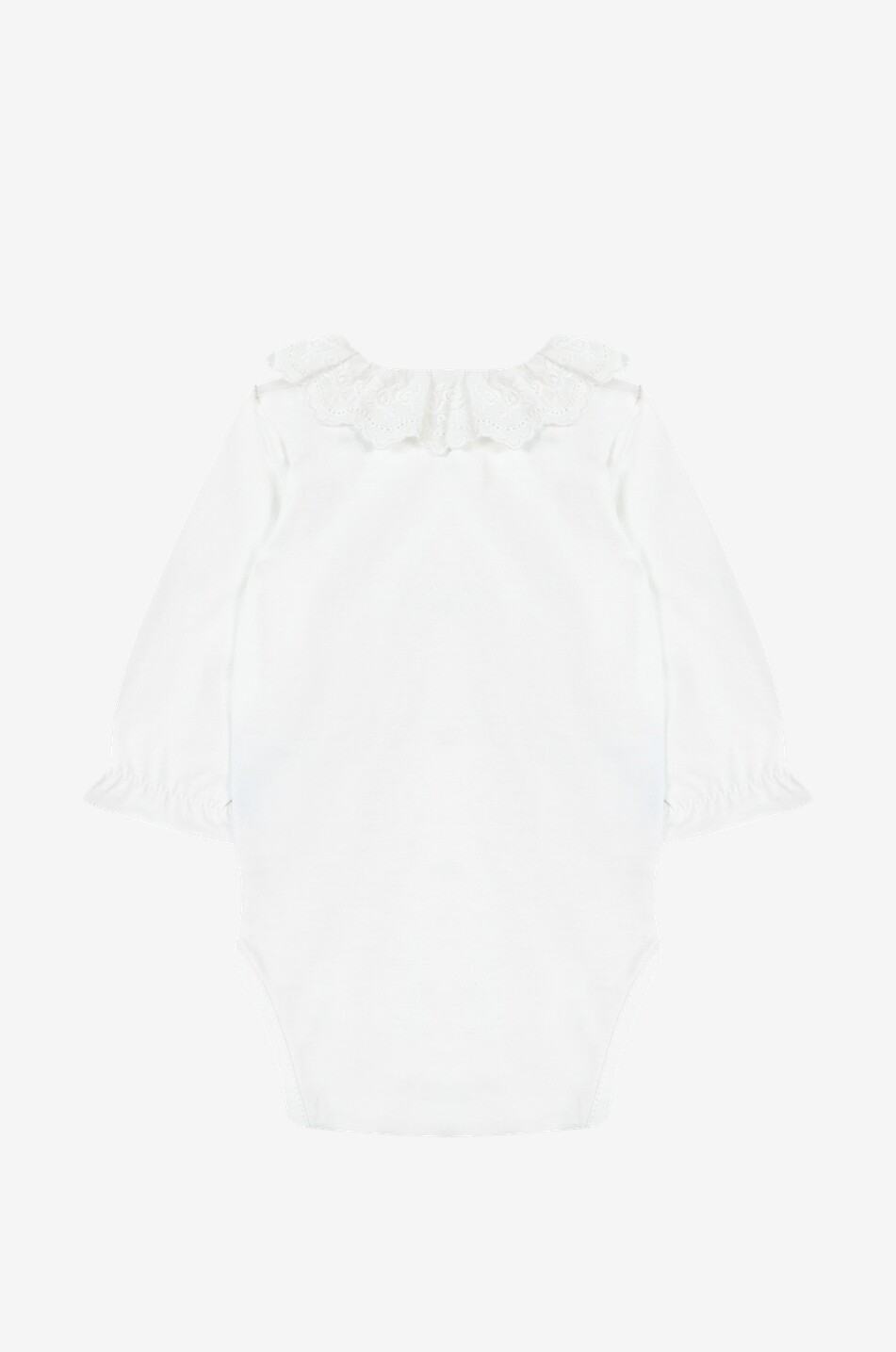Baby long-sleeve bodysuit with embroidered collar