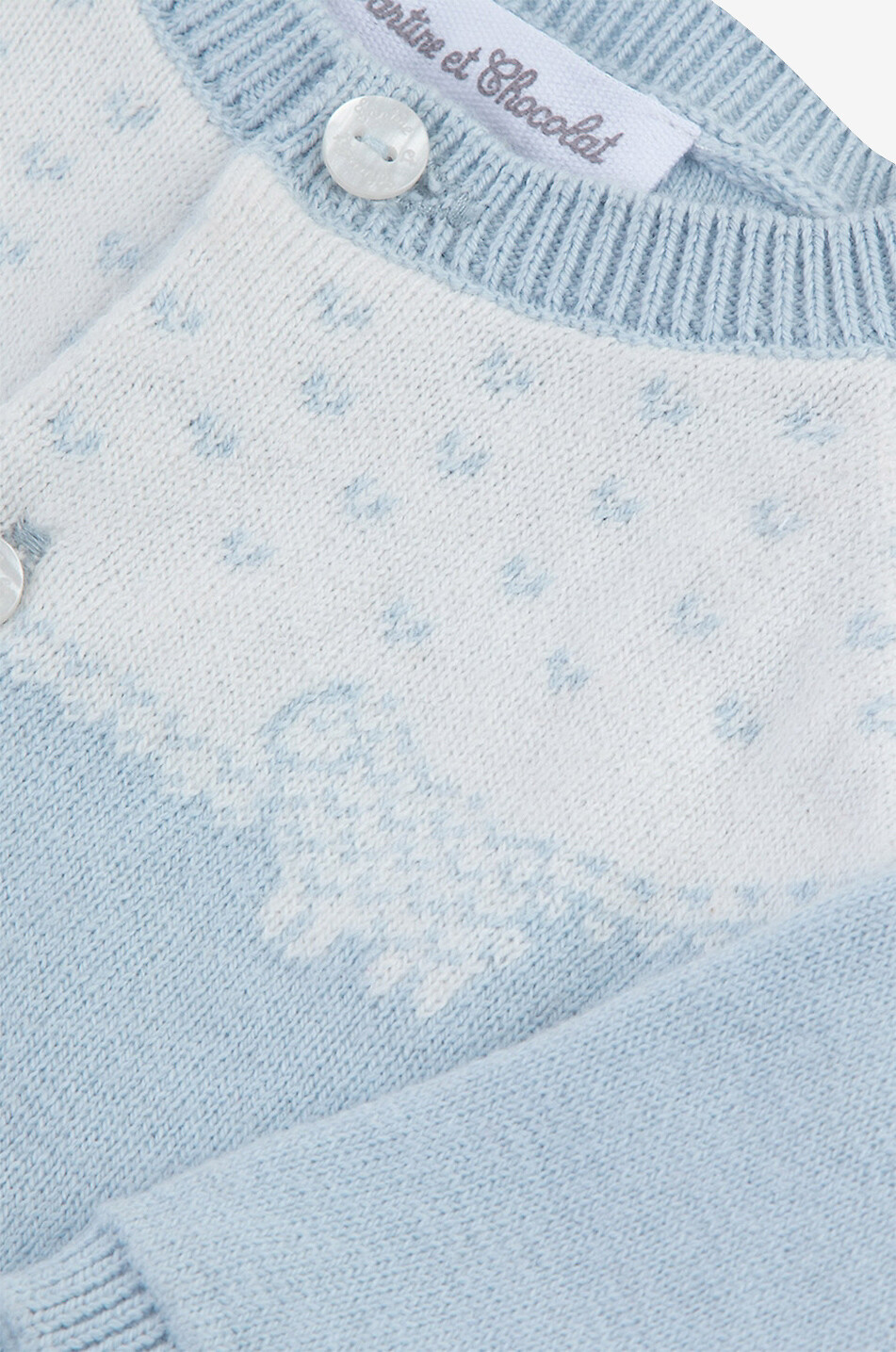 TARTINE ET CHOCOLAT Sheep jacquard baby cardigan Baby BLUE 3