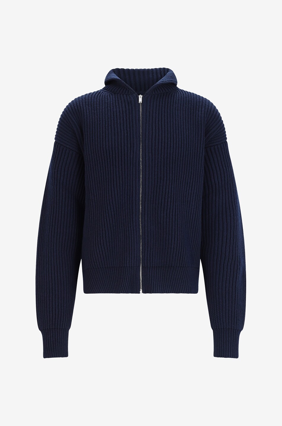 Grober Rippstrick-Cardigan mit Reissverschluss